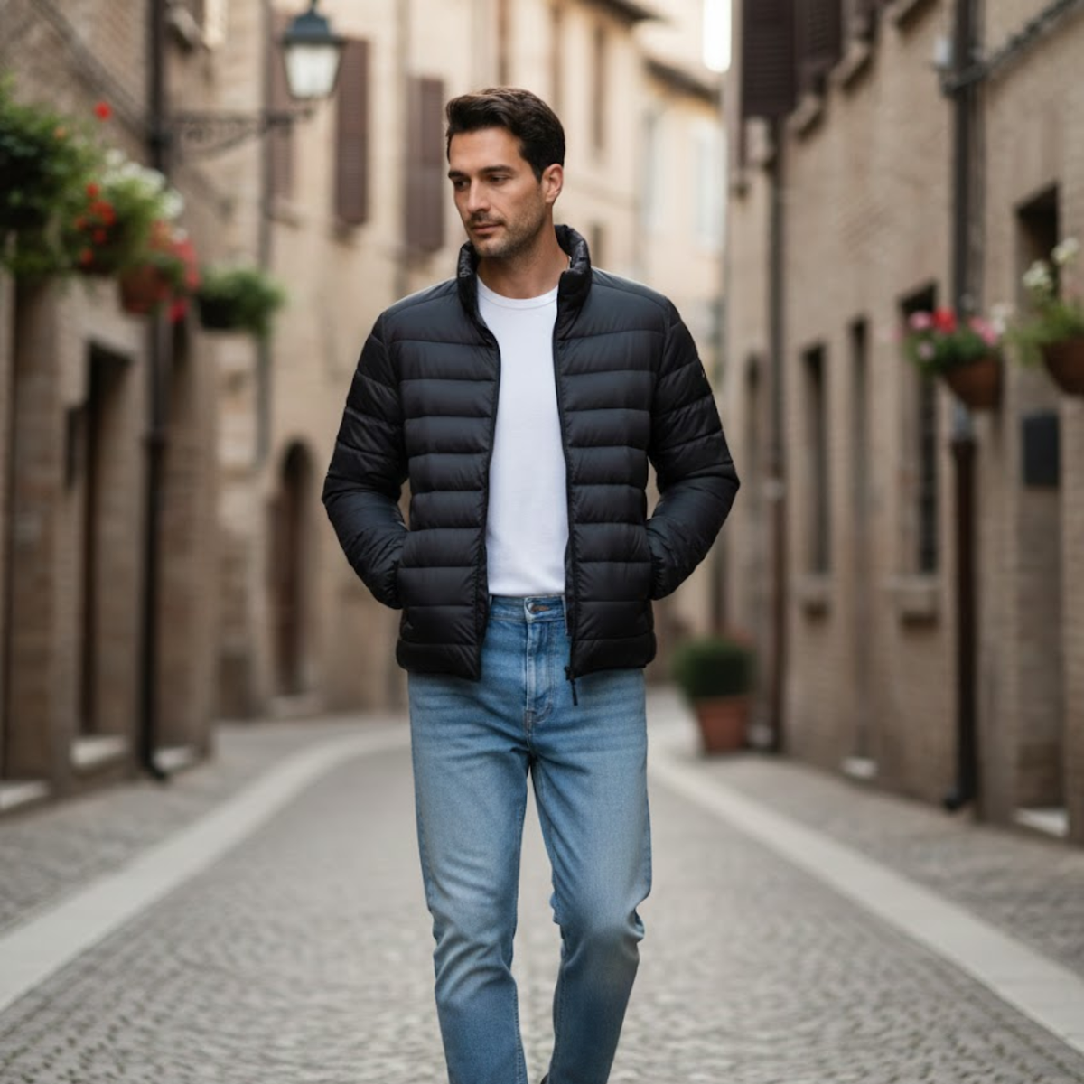 Chaqueta de Plumón Ultraligera para Hombre Impermeable y Plegable