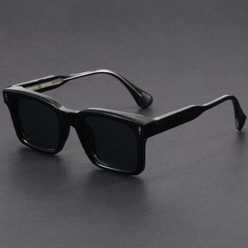 Óculos de sol quadrados para homem com armação em acetato e lentes com proteção UV400