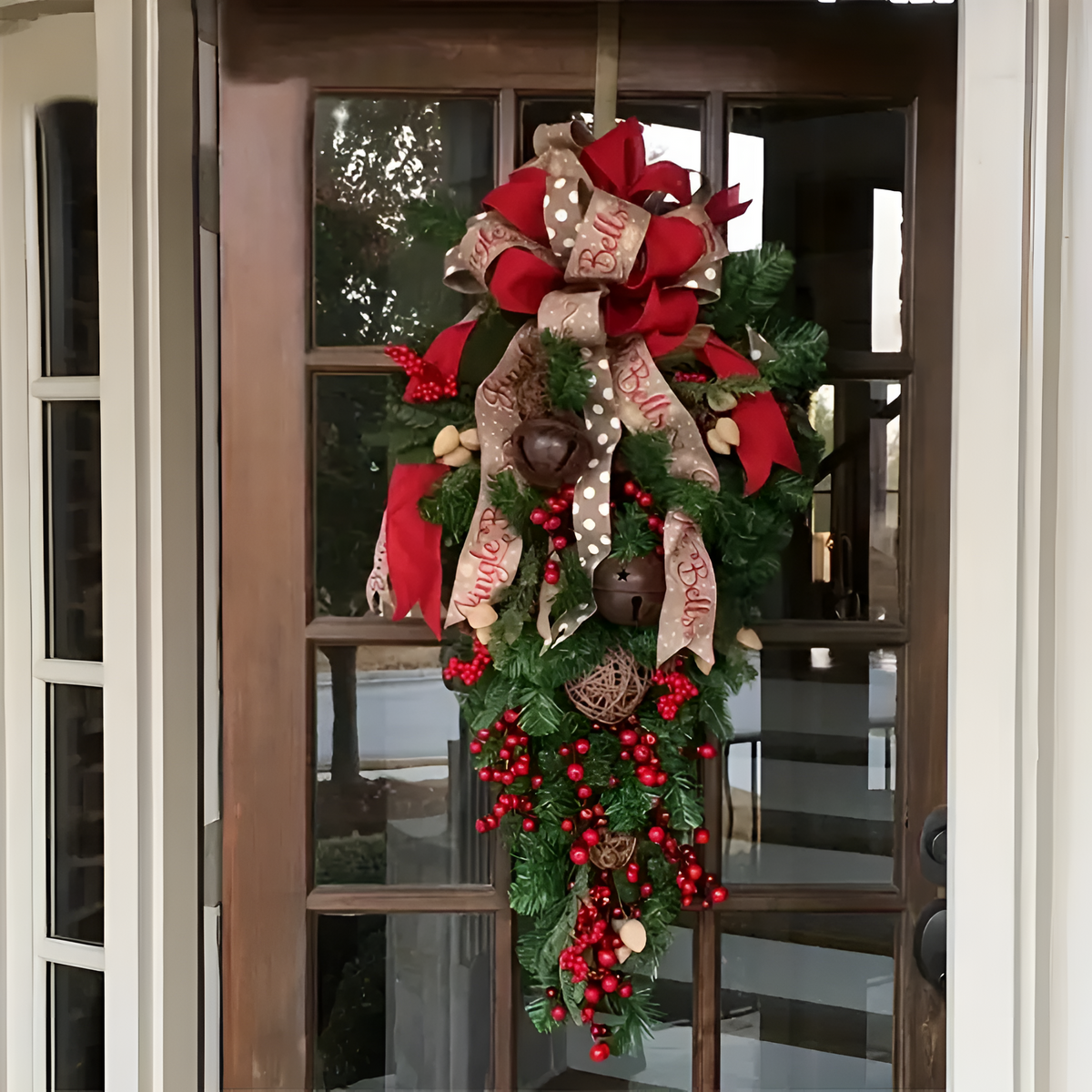 Corona Decorativa para Puerta Ligera y Resistente al Clima para Interior y Exterior