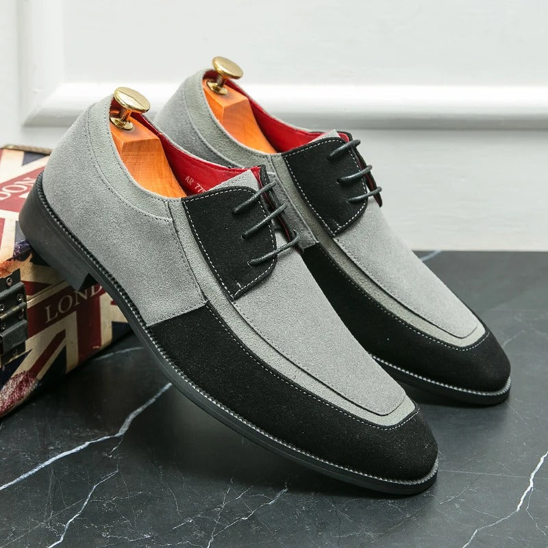 Zapatos Oxford de Piel de Patente para Hombre con Cordones y Suela de Goma