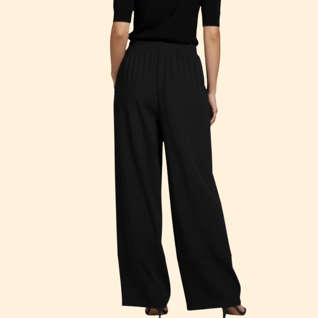 Pantalones de Pata Ancha para Mujer con Cintura Elástica y Corte Holgado