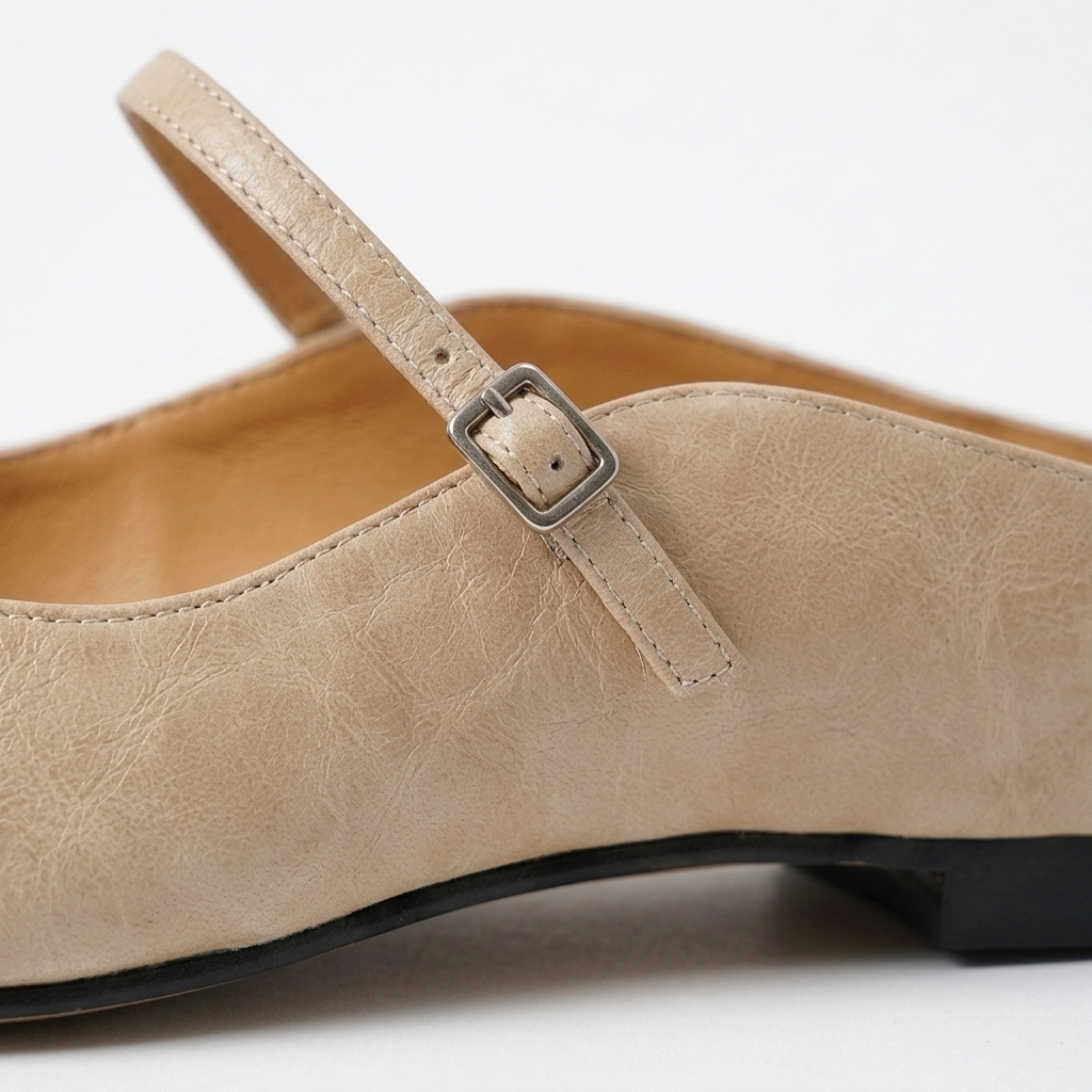 Mocasines mujer cuero | punta fina con hebilla para oficina