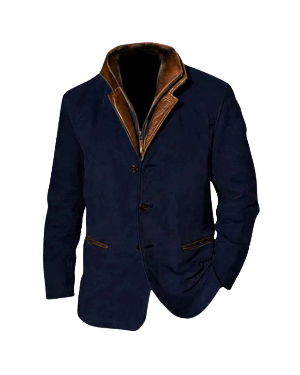 Chaqueta Estilo Vintage para Hombre con Botones y Cuello Alto
