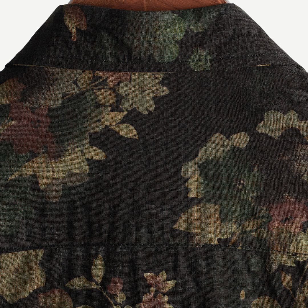 Camisa de flores para hombre - corte holgado de manga corta - casual