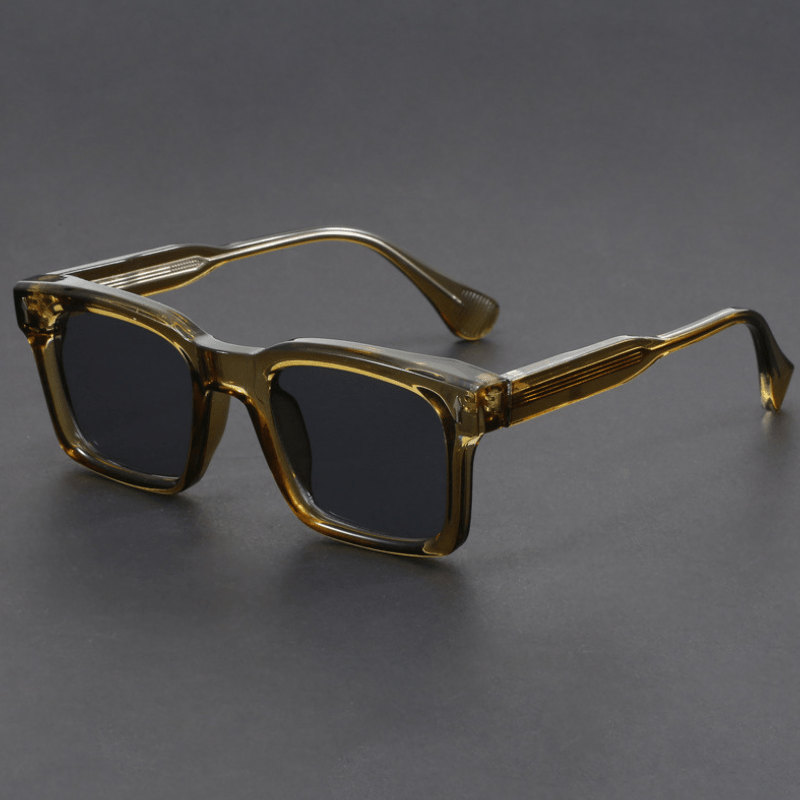 Óculos de sol quadrados para homem com armação em acetato e lentes com proteção UV400