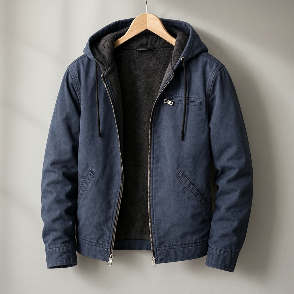 Chaqueta con Forro Polar para Hombre y Capucha Desmontable con Bolsillos