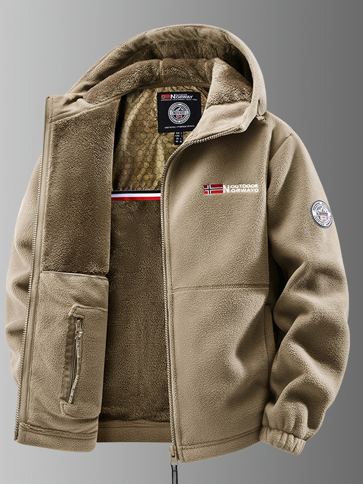 Chaqueta Térmica con Forro Polar para Hombre y Capucha Ajustable
