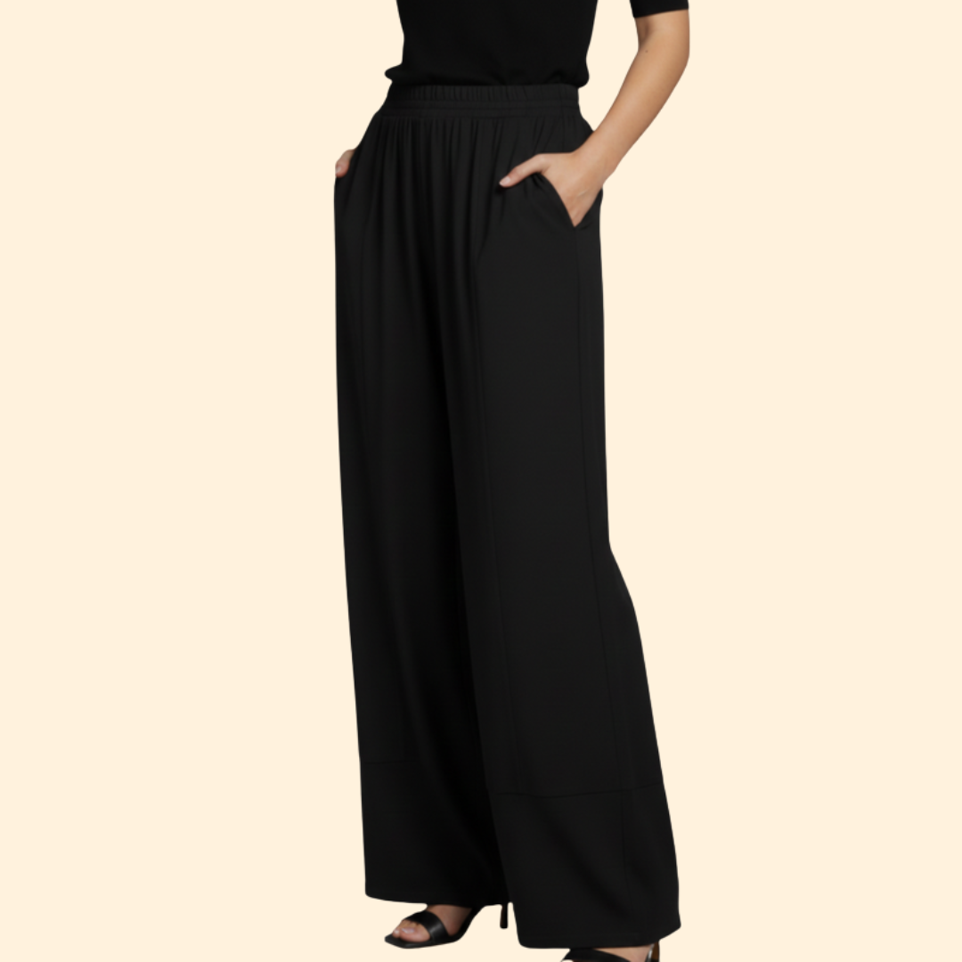 Pantalones de Pata Ancha para Mujer con Cintura Elástica y Corte Holgado