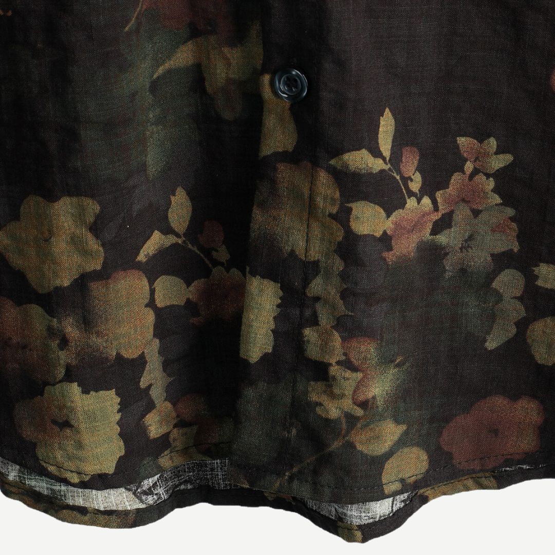 Camisa de flores para hombre - corte holgado de manga corta - casual