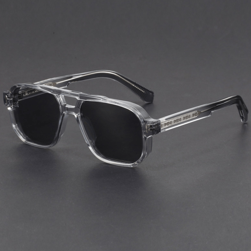Lunettes de Soleil Carrées pour Homme avec Verres TAC Dégradés et Protection UV400