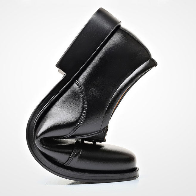 Zapatos de Vestir de Hombre de Cuero con Puntera Redonda y Suela Antideslizante