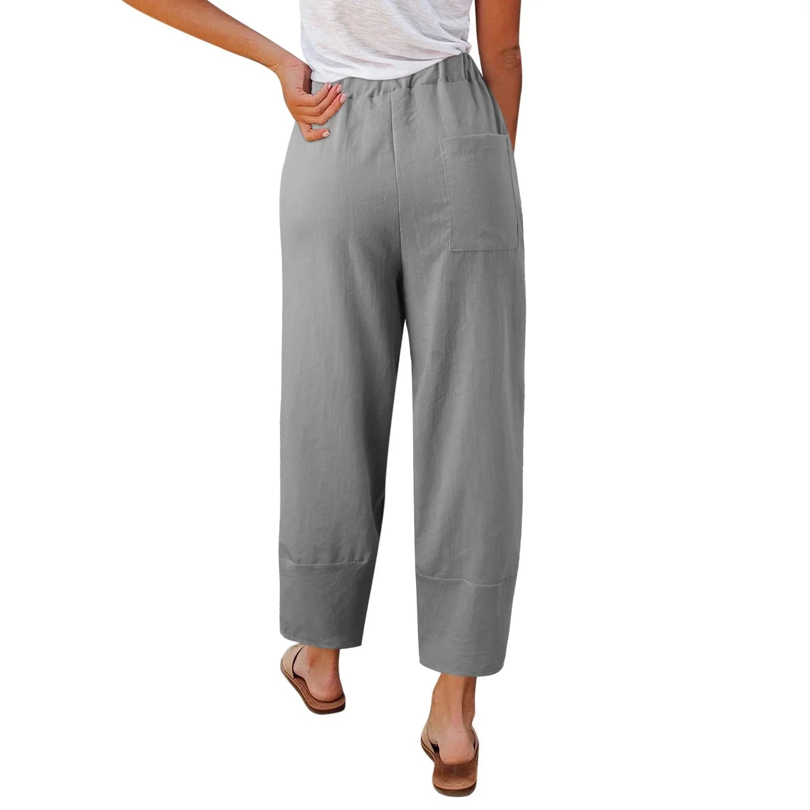Pantalones de Pata Ancha para Mujer con Diseño Holgado y Corte Tobillero