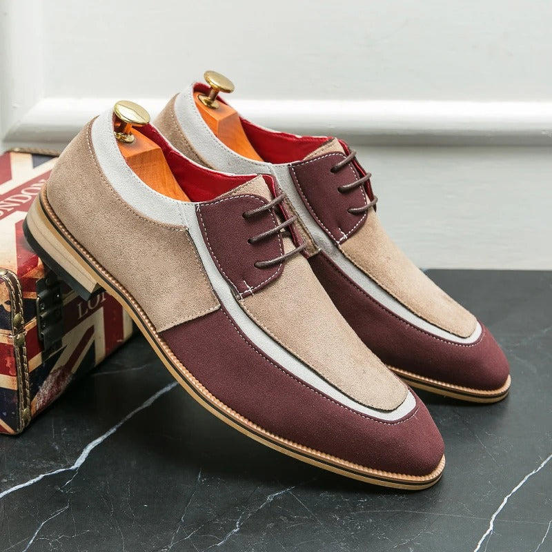 Zapatos Oxford de Piel de Patente para Hombre con Cordones y Suela de Goma