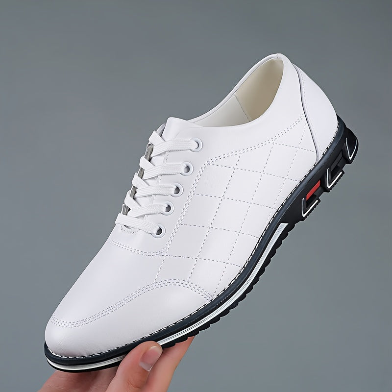 Chaussures habillées pour homme en cuir synthétique avec lacets et semelle en caoutchouc
