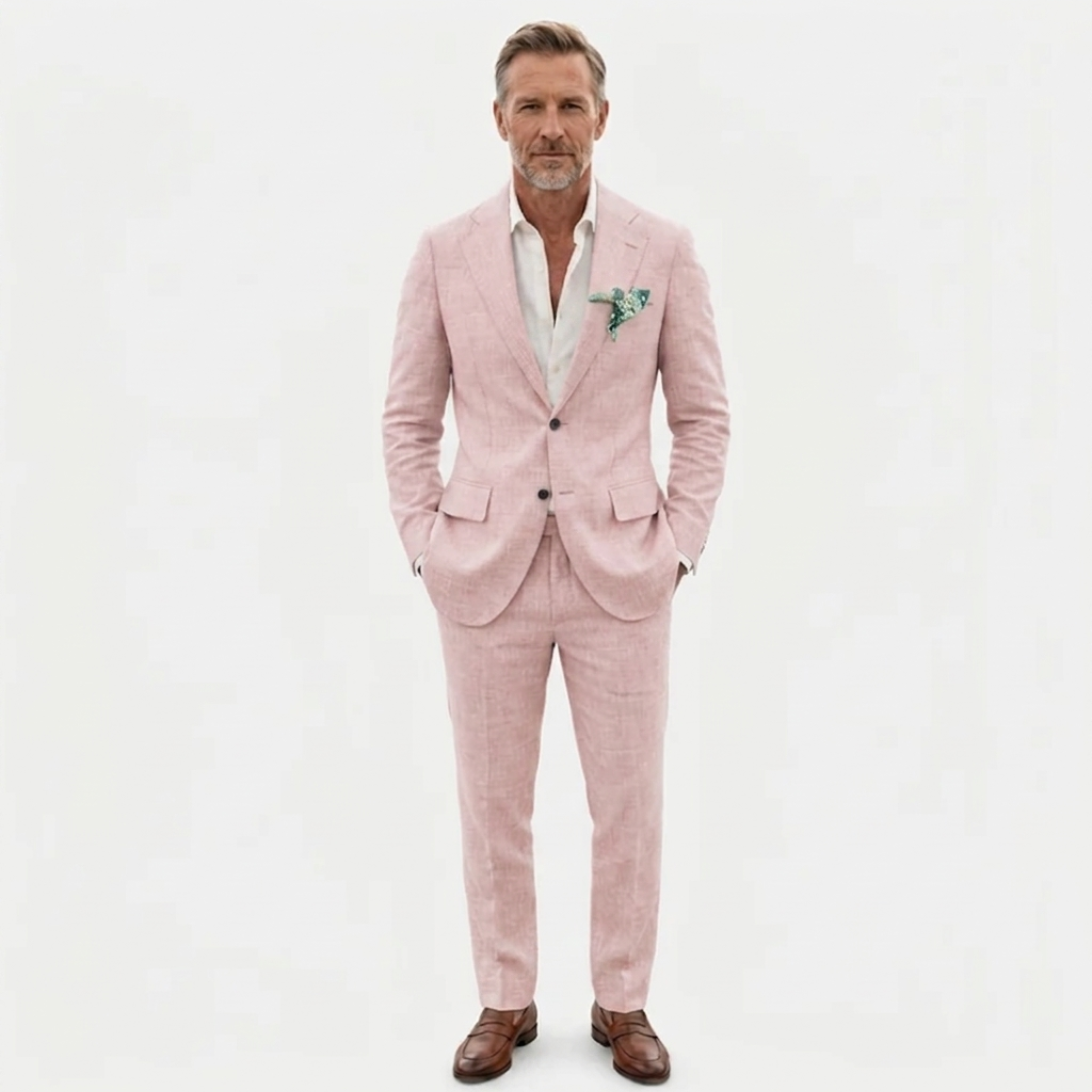 Traje de lino hombre slim fit | conjunto dos piezas formal para bodas