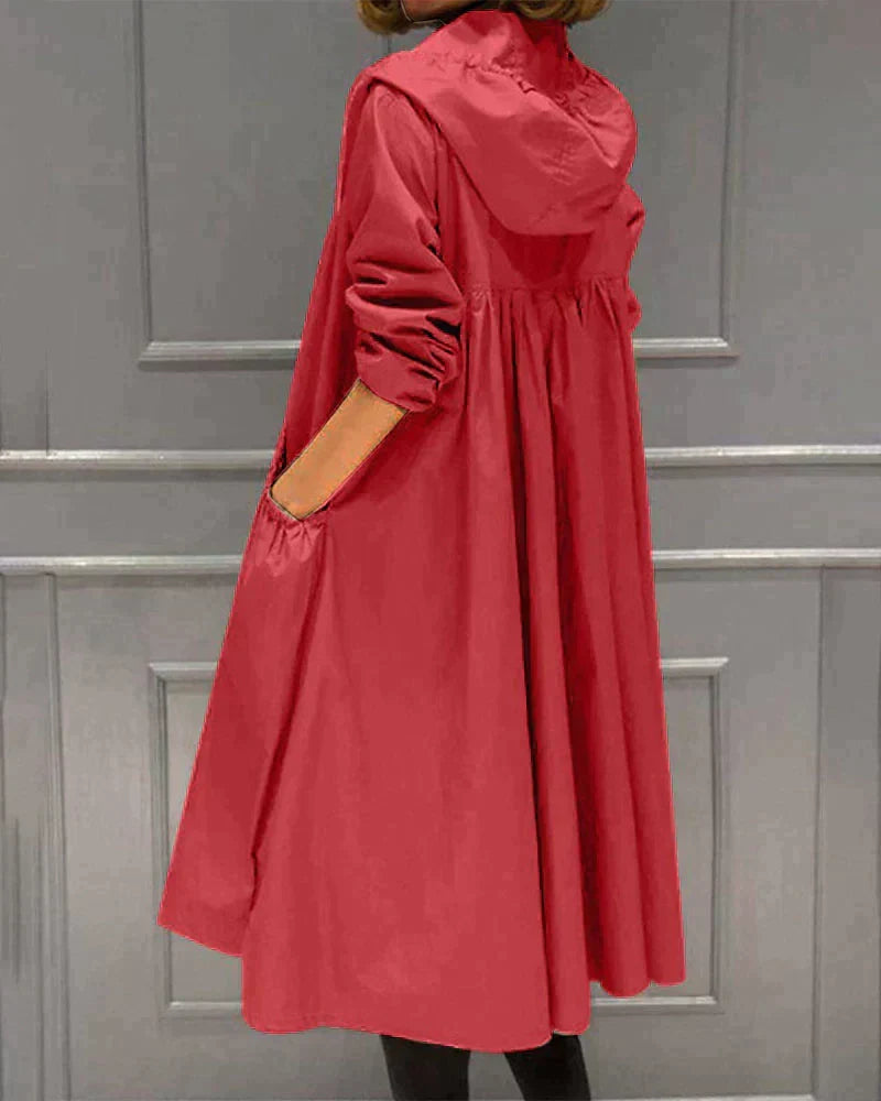 Gabardina Impermeable Larga de Mujer con Corte Protector y Diseño Transpirable