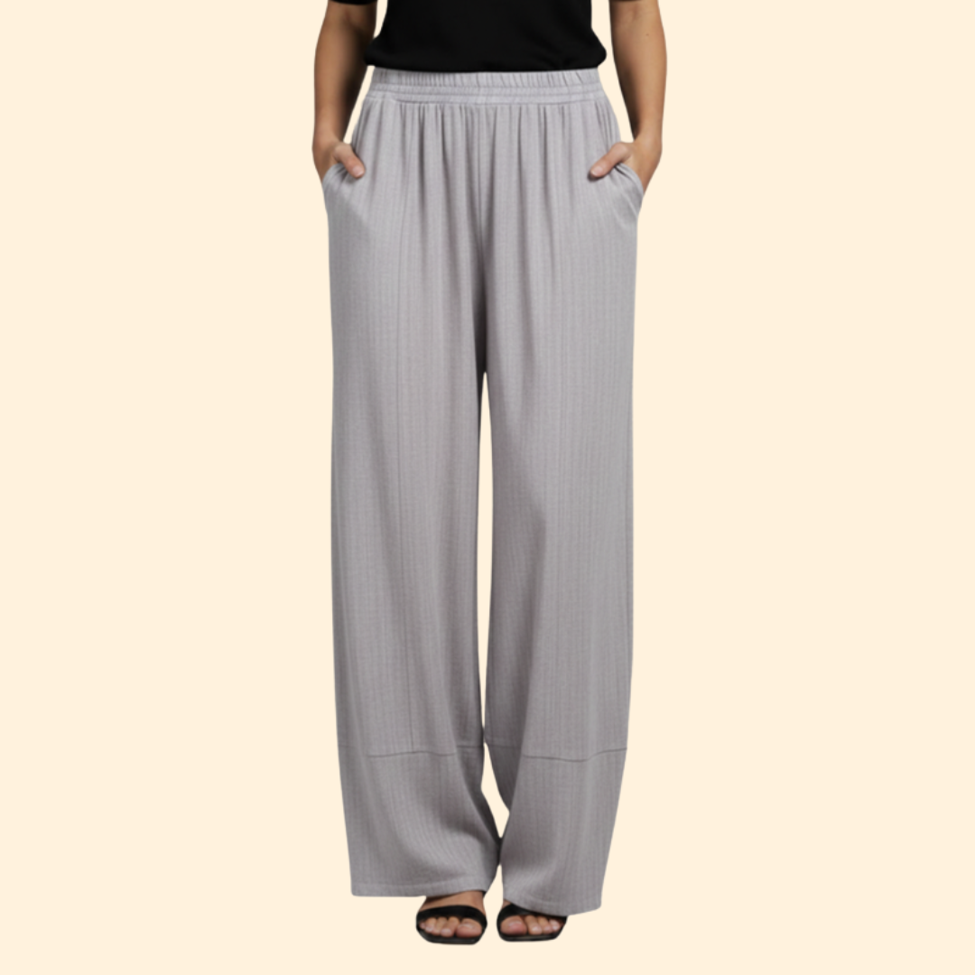 Pantalones de Pata Ancha para Mujer con Cintura Elástica y Corte Holgado