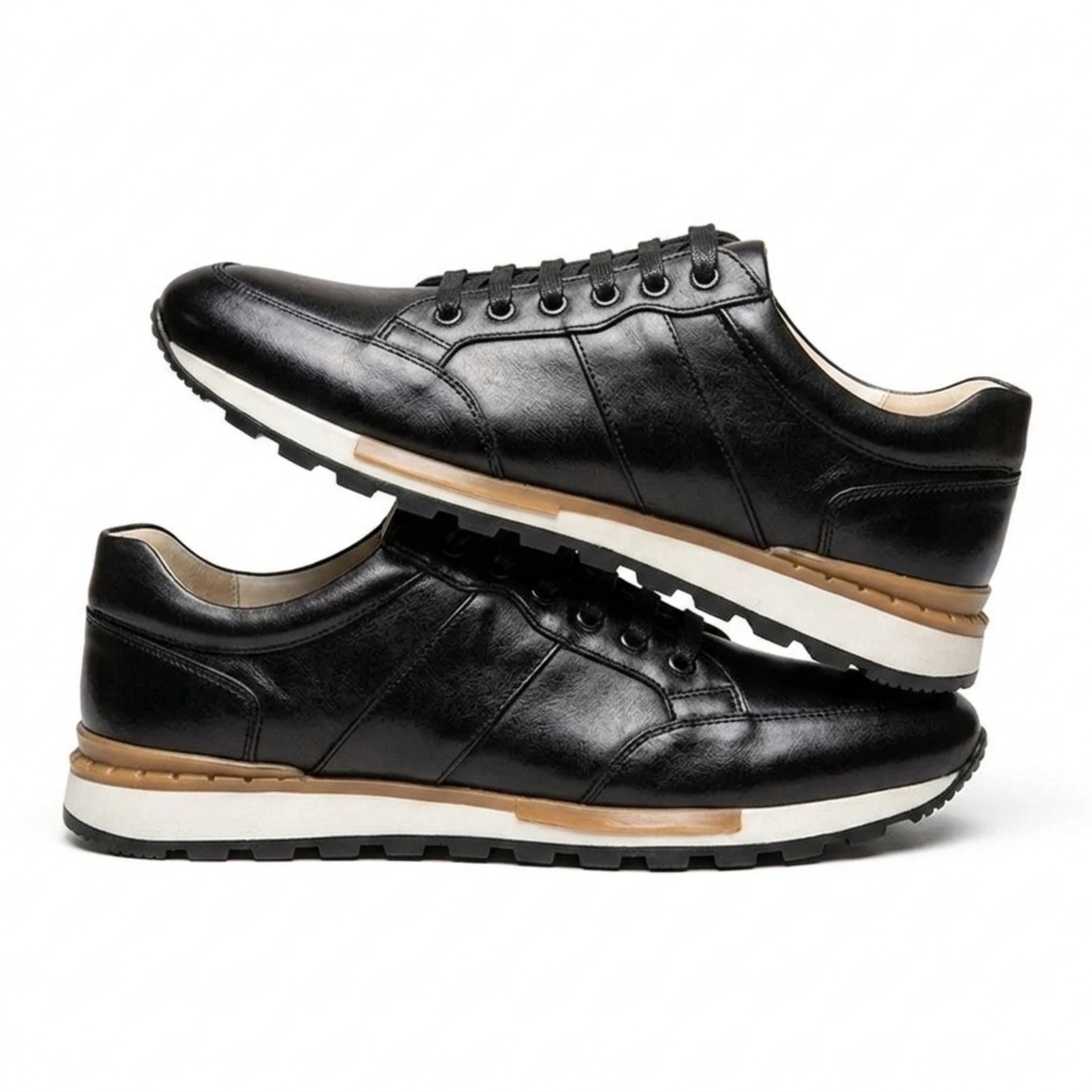 Zapatillas de cuero para hombre | calzado con cordones uso diario