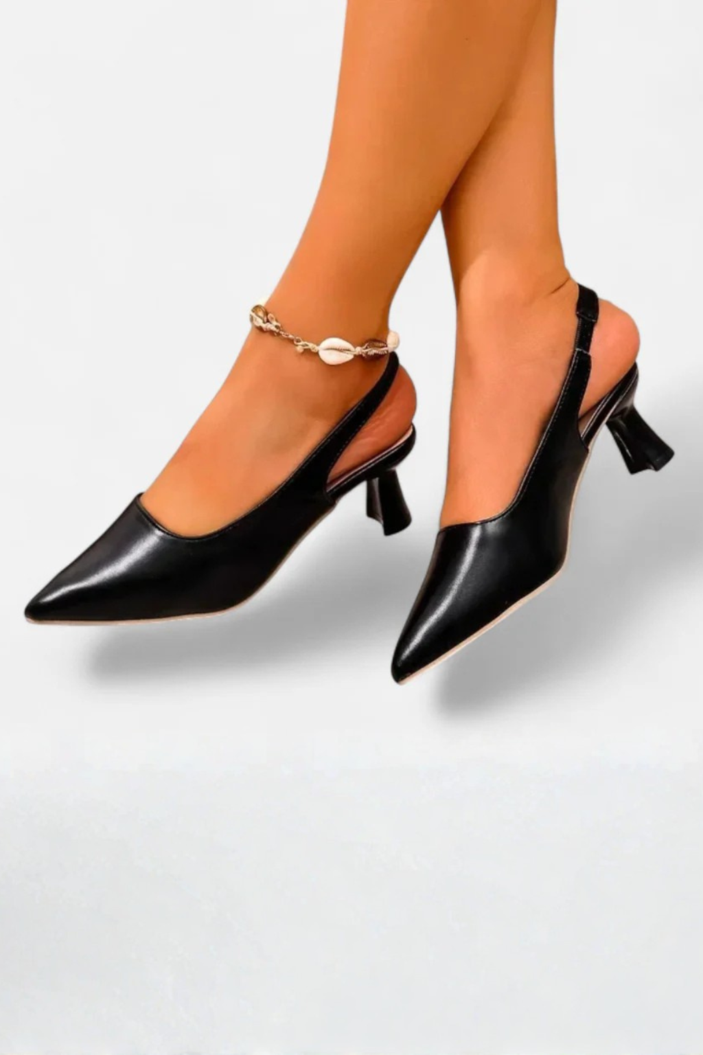 Zapatos de Salón Slingback con Punta Fina para Mujer Tacón Bajo Kitten Heel