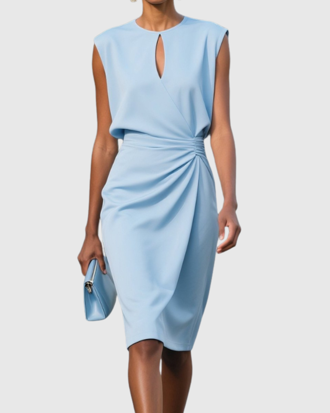 Vestido midi ajustado | vestido sin mangas para eventos