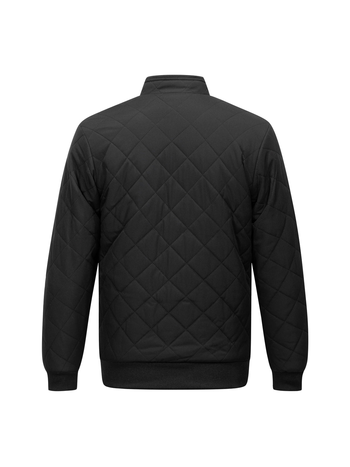 Veste matelassée en polyester pour homme avec col montant et fermeture à glissière