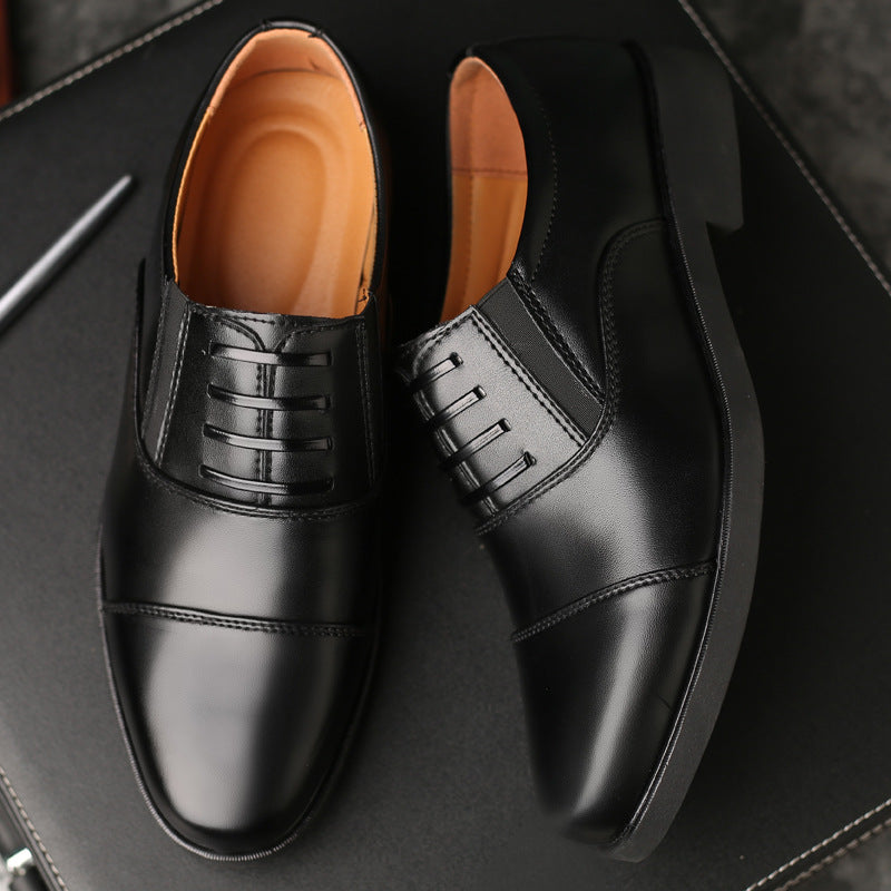 Zapatos de Vestir de Hombre de Cuero con Puntera Redonda y Suela Antideslizante
