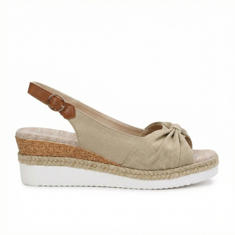 Sandalias de cuña para mujer — Plataforma cómoda con cierre de hebilla casual