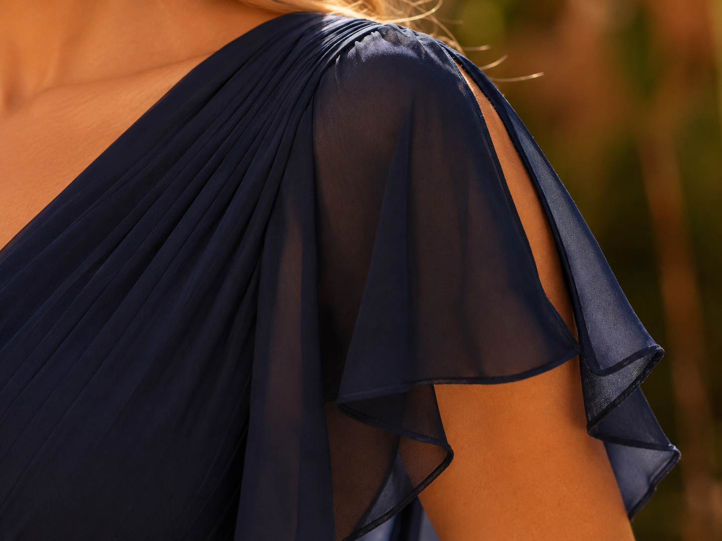 Vestido largo para mujer - estilo cruzado mangas vaporosas - boda fiesta