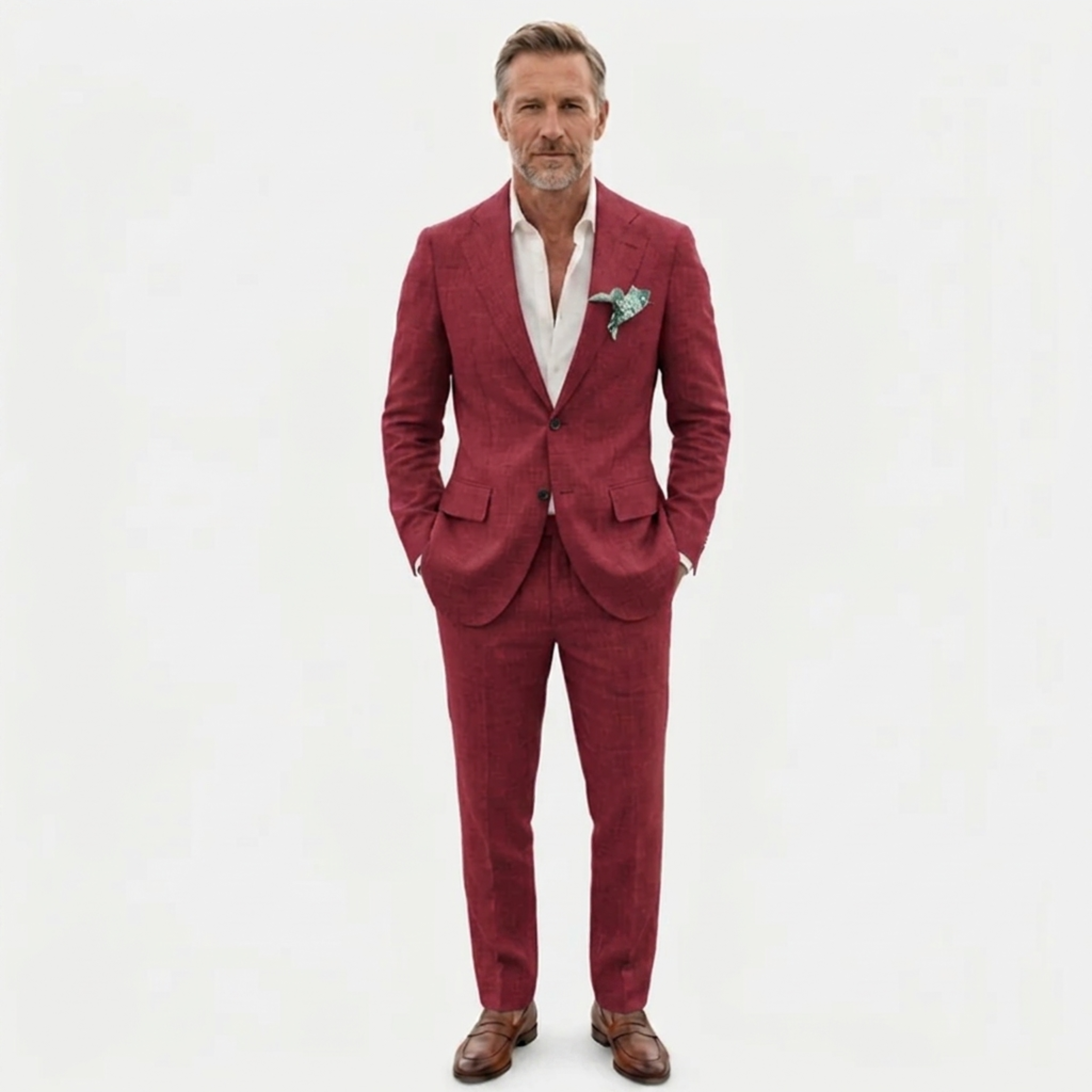 Traje de lino hombre slim fit | conjunto dos piezas formal para bodas
