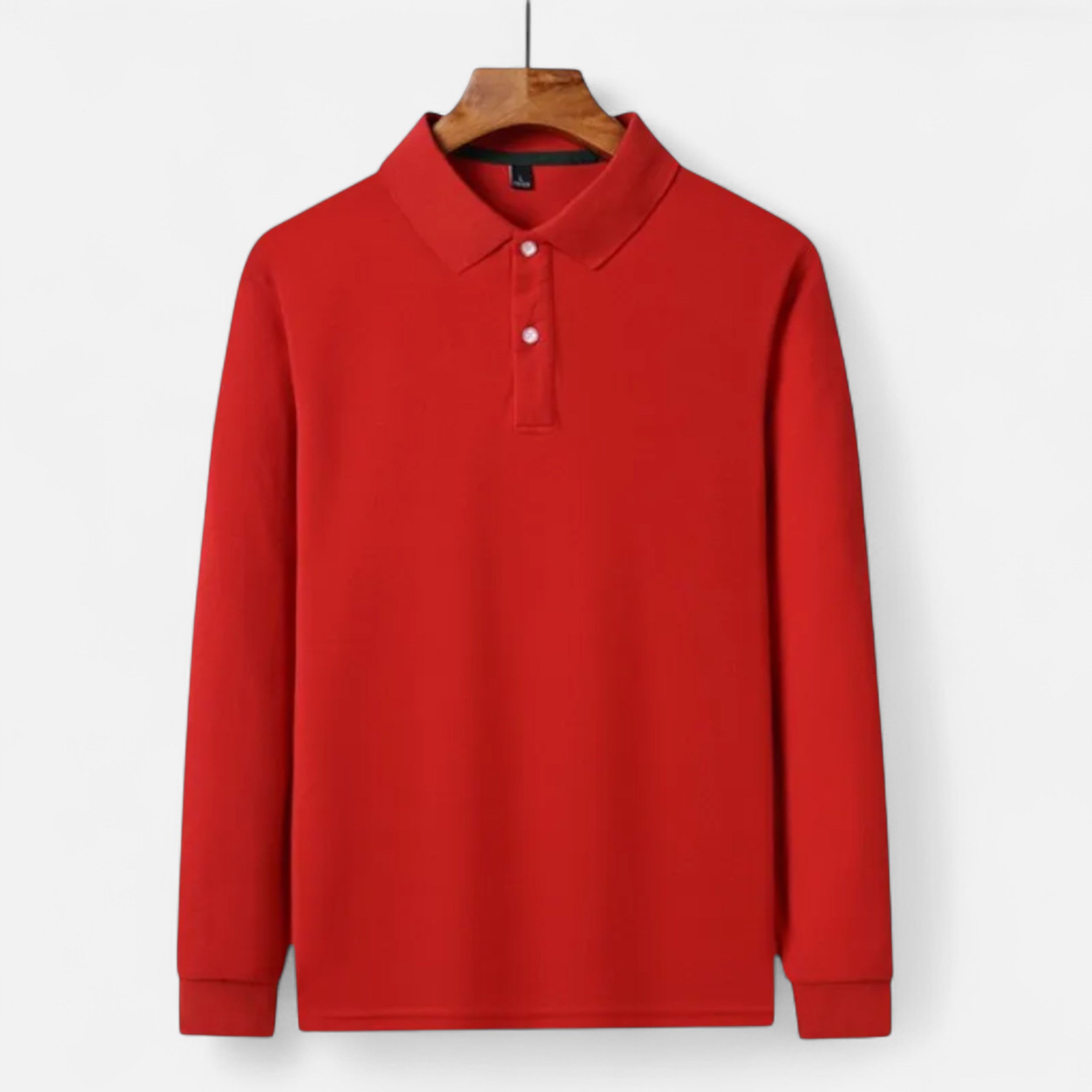 Polo Hombre Manga Larga Algodón Perlado Business