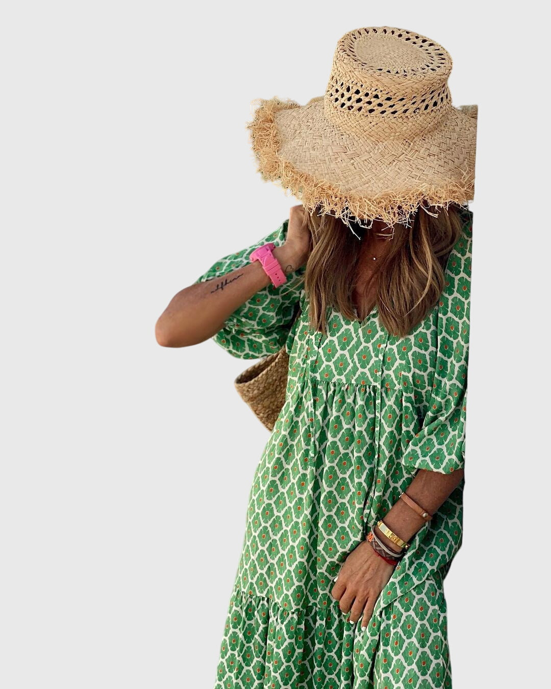 Vestido largo bohemio | vestido estampado para diario