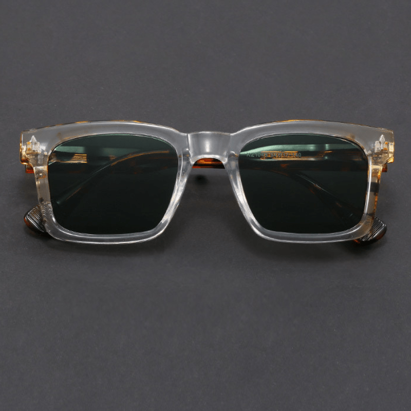 Lunettes de Soleil Carrées pour Homme avec Monture en Acétate et Verres de Protection UV400