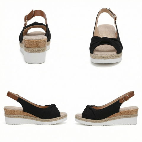 Sandalias de cuña para mujer — Plataforma cómoda con cierre de hebilla casual