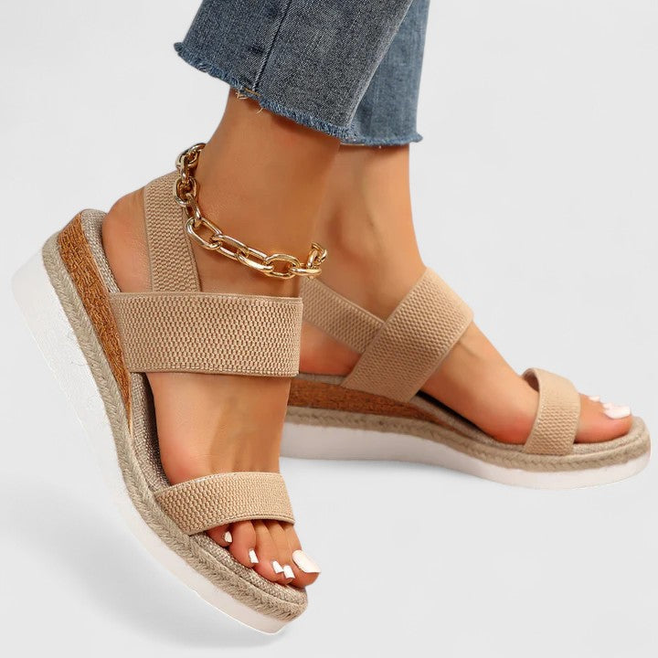 Sandalias de Plataforma para Mujer con Tiras Calzado de Diario Cómodo
