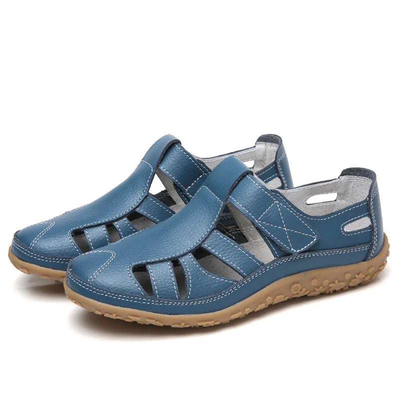 Sandalias romanas de mujer — cuero con suela de goma — uso diario [60 characters]