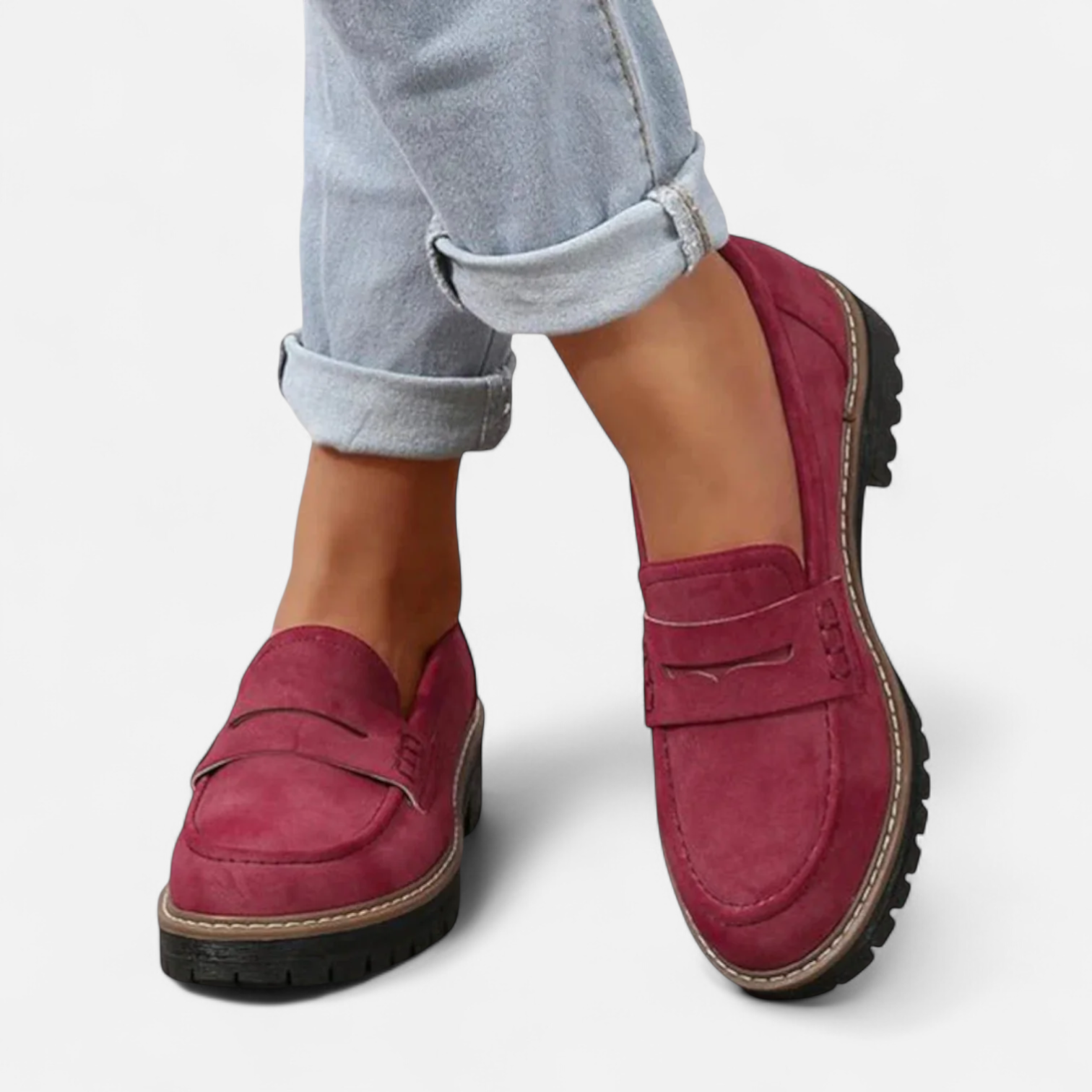 Mocassins en cuir pour femme avec semelle antidérapante usage quotidien