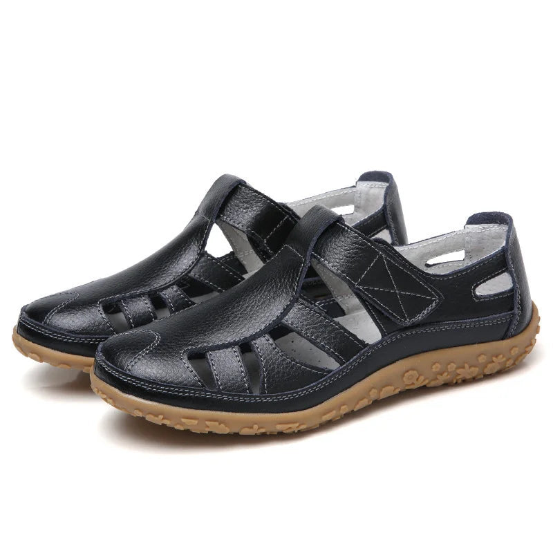 Sandalias romanas de mujer — cuero con suela de goma — uso diario [60 characters]