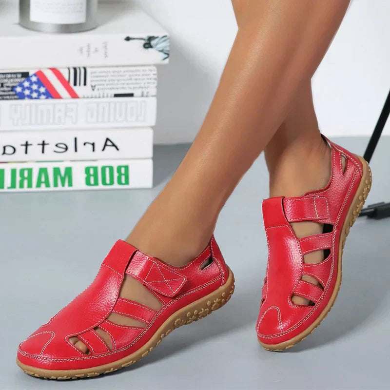 Sandales romaines pour femme — cuir avec semelle en caoutchouc — usage quotidien