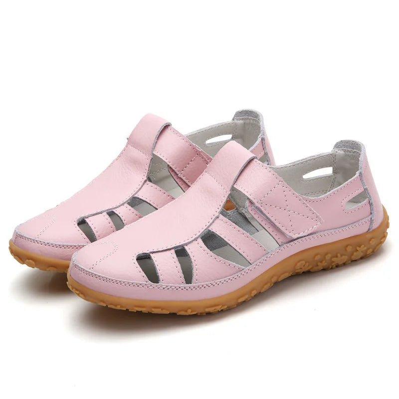 Sandales romaines pour femme — cuir avec semelle en caoutchouc — usage quotidien