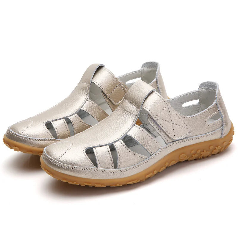 Sandales romaines pour femme — cuir avec semelle en caoutchouc — usage quotidien