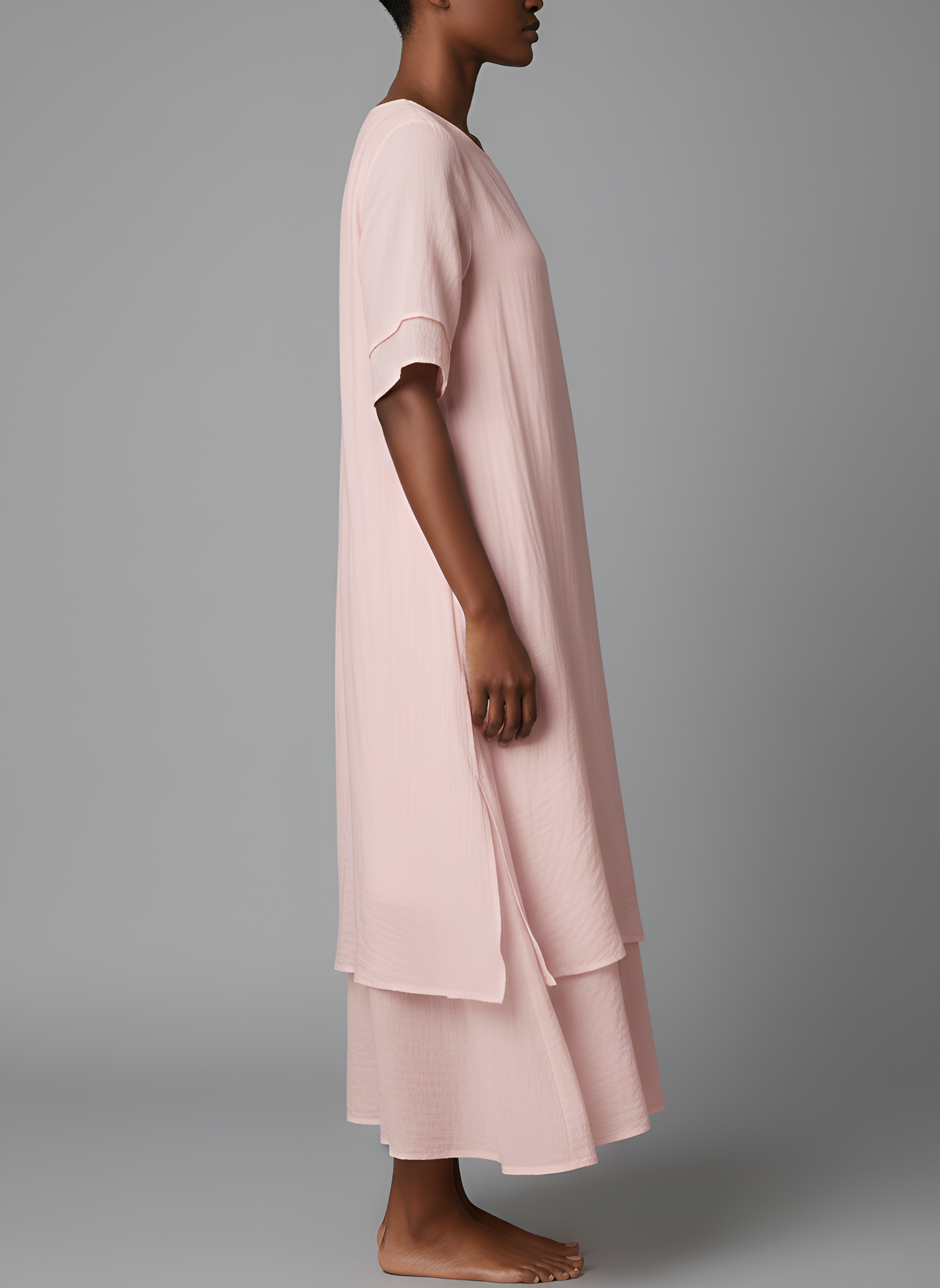 Vestido largo para mujer — Mezcla de algodón con dobladillo irregular casual