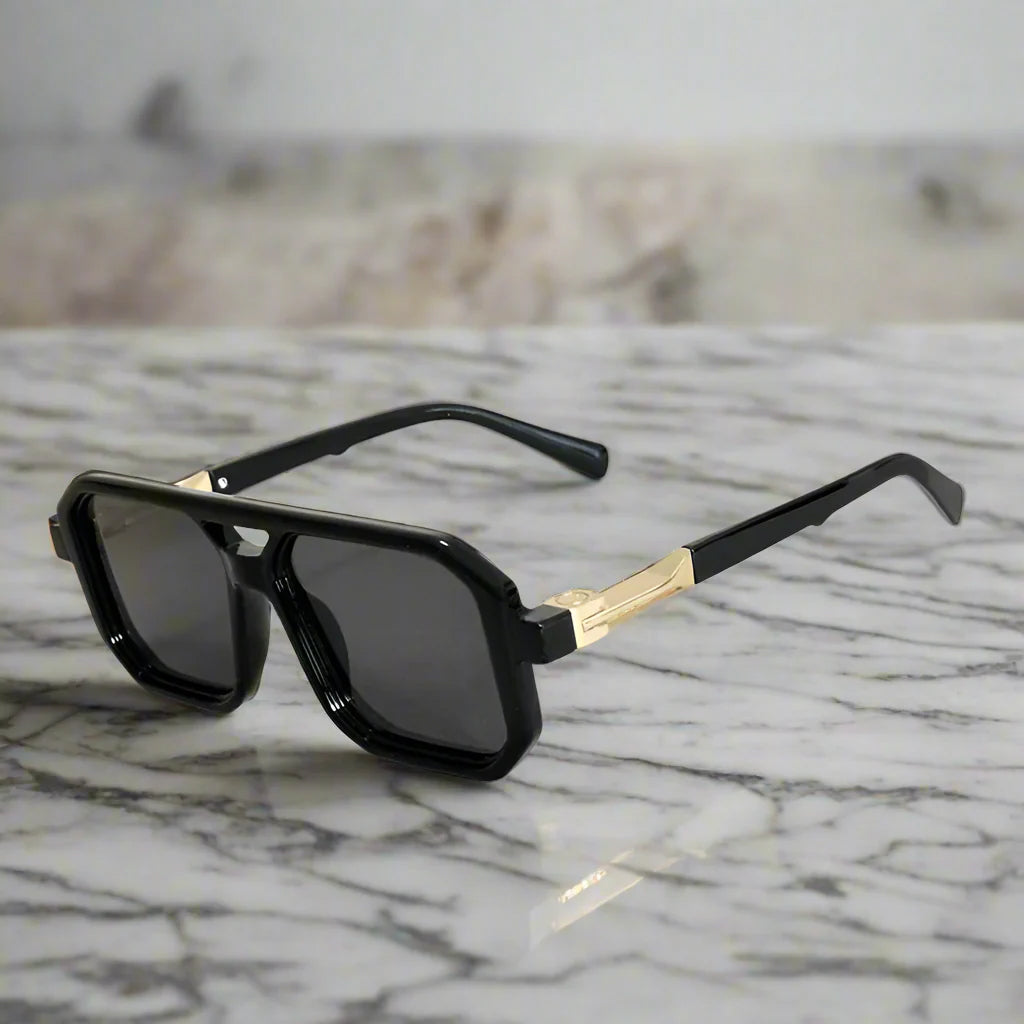 Óculos de Sol Quadrados Retro de Luxo com Proteção UV400 para Homem e Mulher