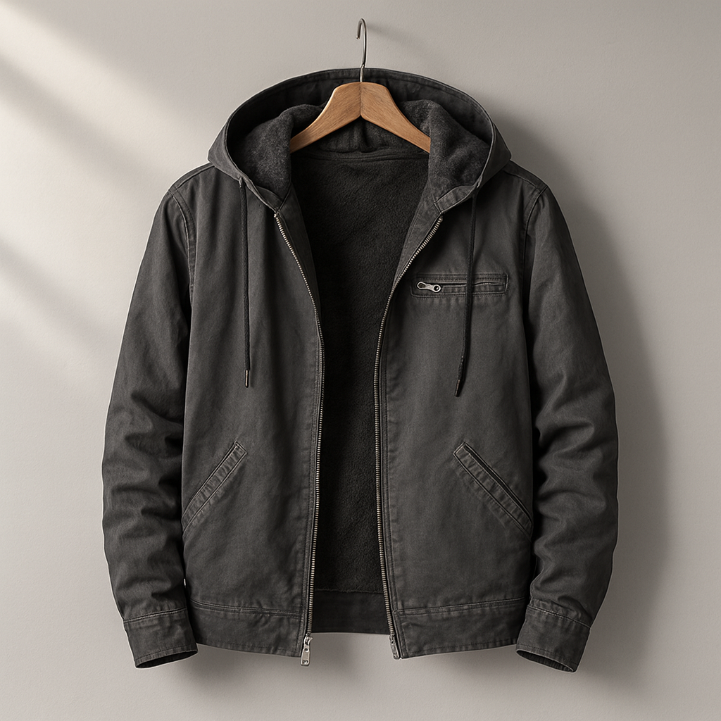 Chaqueta con Forro Polar para Hombre y Capucha Desmontable con Bolsillos