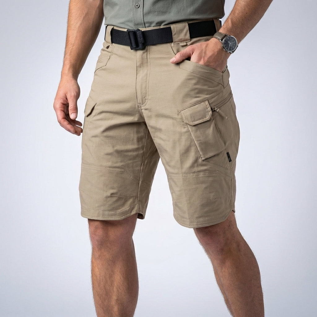 Pantalones Cortos Cargo Tácticos para Hombre con Cintura Elástica y Corte Relajado