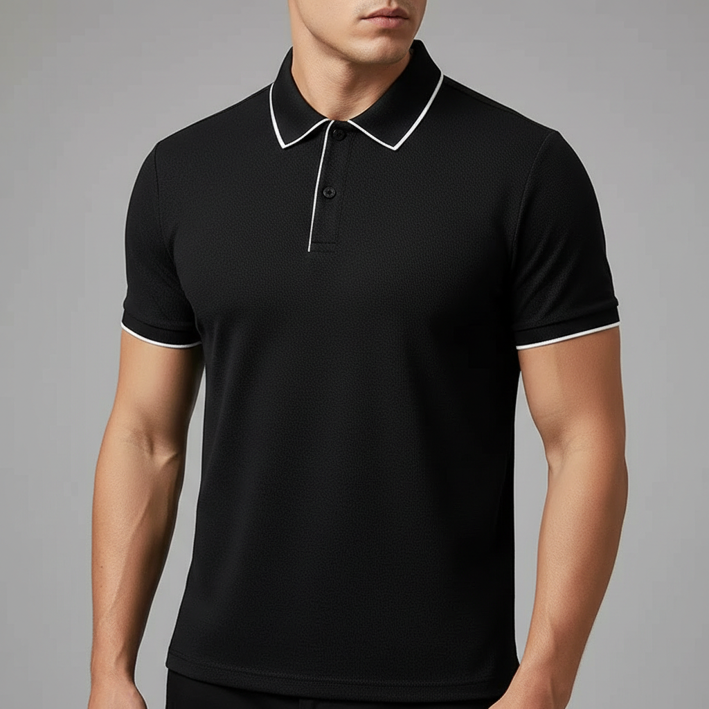 Polo de punto con textura para hombre — casual