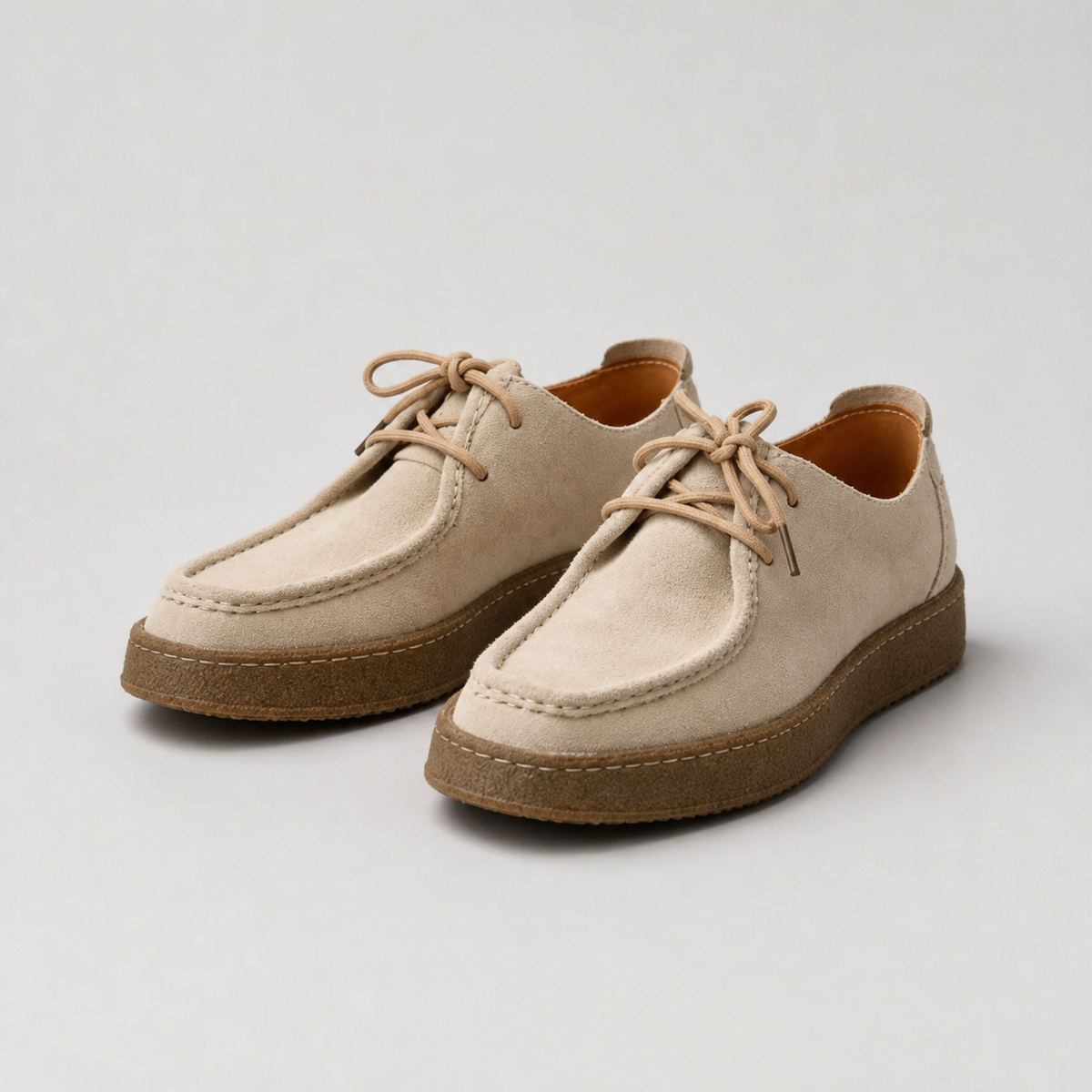 Mocasines sin Cordones para Hombre con Efecto Ante y Suela de Crepé Ligera