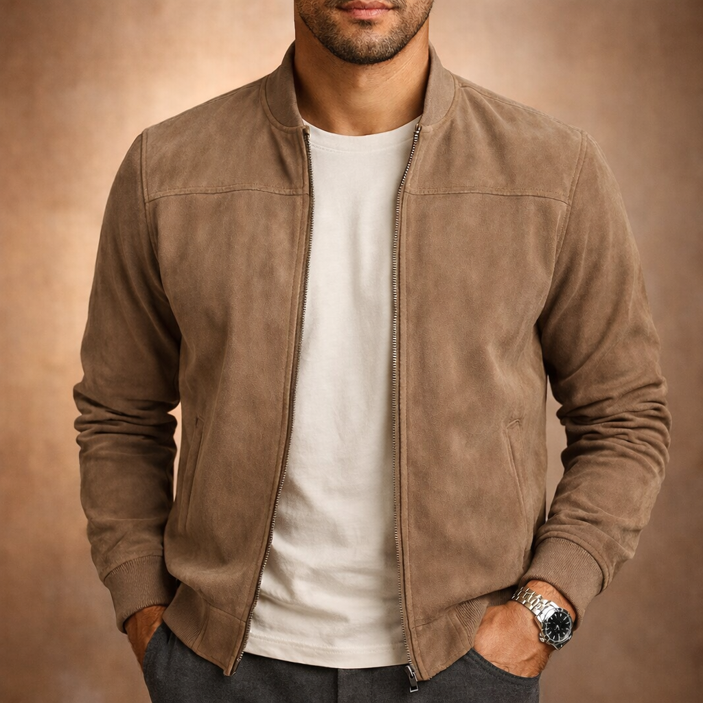 Chaqueta Bomber de Hombre con Corte Entallado y Diseño Minimalista