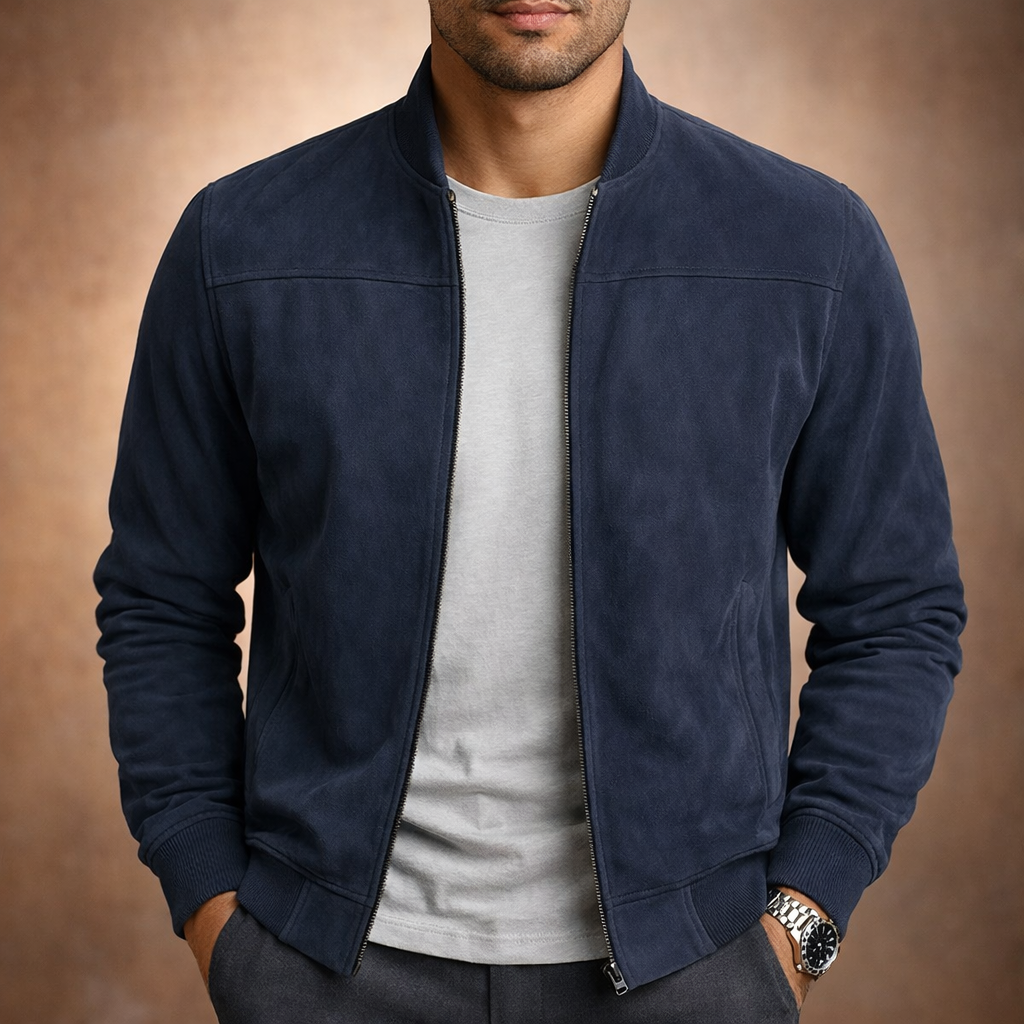 Chaqueta Bomber de Hombre con Corte Entallado y Diseño Minimalista