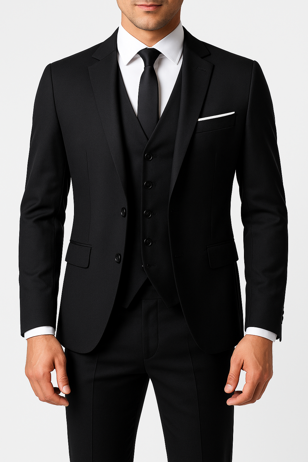 Traje hombre tres piezas corte slim formal boda banquete elegante