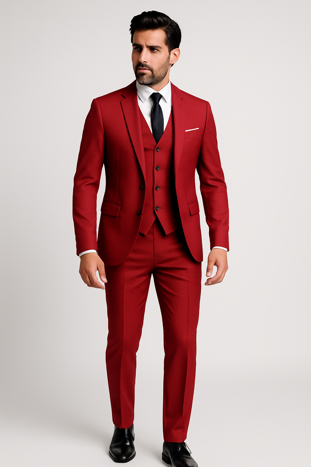 Ανδρικό κοστούμι τριών τεμαχίων slim fit επίσημο για γάμο και δεξίωση κομψό